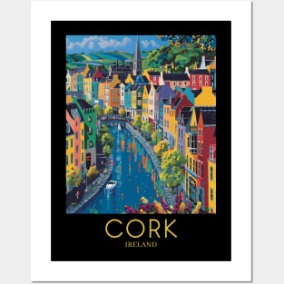 A Pop Art Travel Print of Cork - Ireland Posters and Art